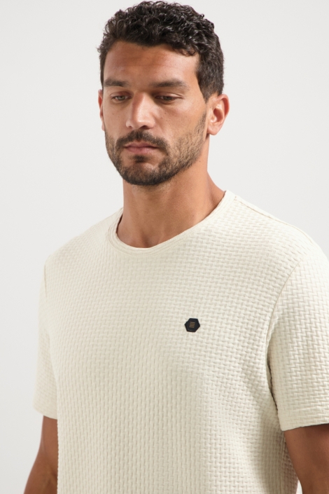 NO-EXCESS t-shirt crewneck relief jacquard bl